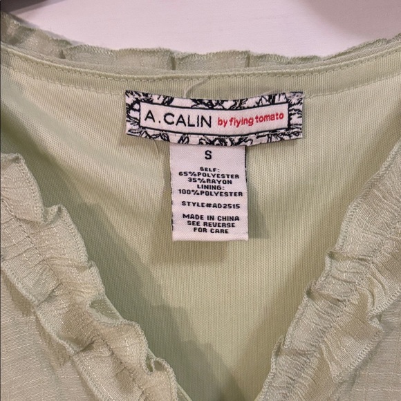 Sage Green Ruffle Maxi Dress Size S - Picture 2 of 6